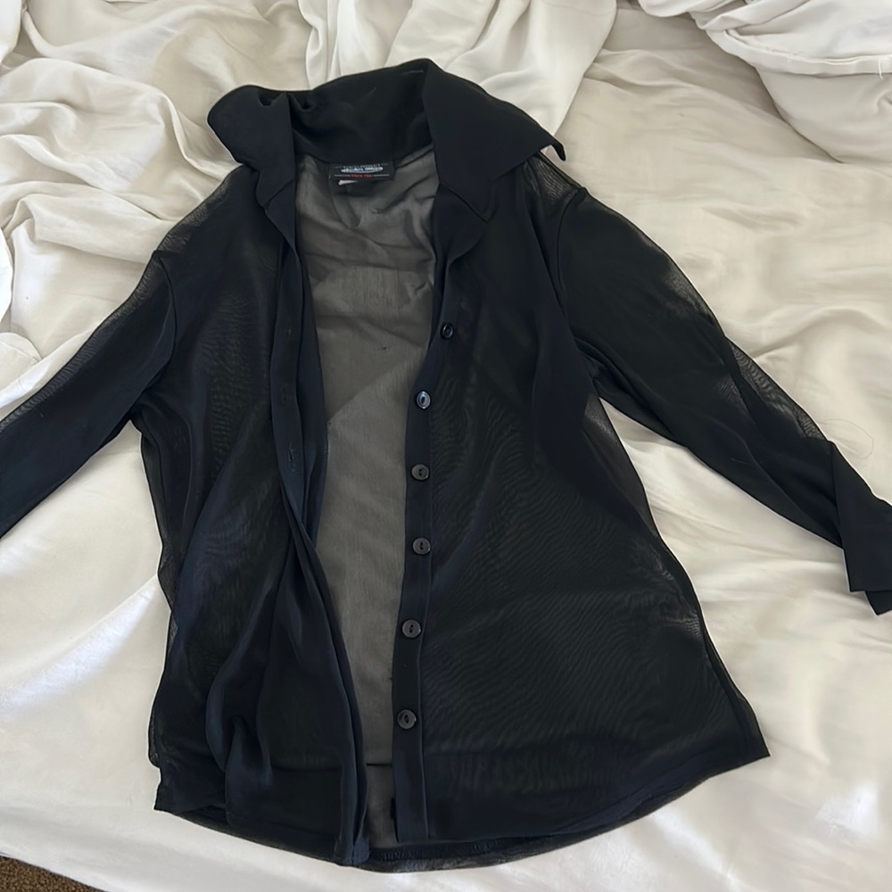 mesh top button up